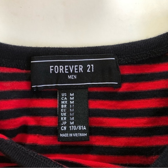 Disney x Forever 21 Mens Crewneck Striped Short Sleeves T-Shirt Size Medium - Picture 4 of 9